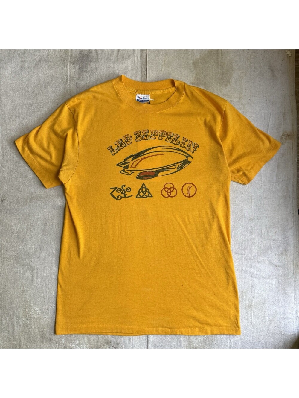 Vintage 80s Led Zeppelin Band Single Stitch T-Shirt Men's Size Medium Rock Music